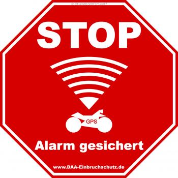 Aufkleber Motorrad - Stop Alarm gesichert